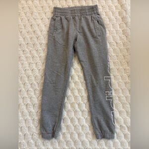 Adidas Gray Jogger Sweatpants Side Logo Size Small 7/8 Youth Activewear Pull On